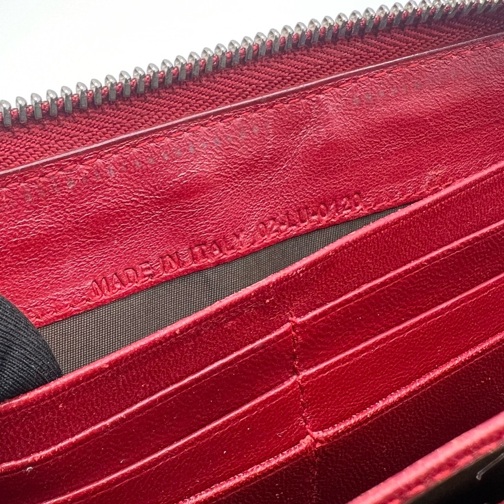 Authentic Christian Dior Cannage Red Patent Leather Zip Long Wallet - Picture 11 of 11